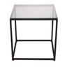 MESA LATERAL CUBO COM TAMPO DE VIDRO 50x50 - 1