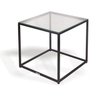 MESA LATERAL CUBO COM TAMPO DE VIDRO 50x50 - 2