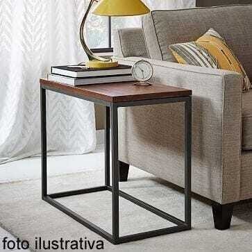 MESA LATERAL CUBO - RETANGULAR - CARVALHO - 2