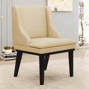 Ver imagem 2 de Kit 6 Cadeiras Estofadas para Sala de Jantar Base Fixa de Madeira Preto Lia Veludo Luxo Off White -