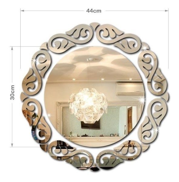 Espelho Acrílico Decorativo Redondo Delicado | Quarto Sala M - 3