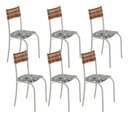 Ver imagem 1 de Kit 6 Cadeiras Atlanta Corino Paraopeba e Rattan Carvalho Tubo Champanhe