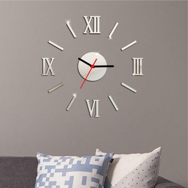 Relógio De Parede Espelhado Em Acrílico Decorativo - 2