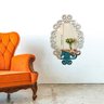 Espelho Arabesco Oval em Acrílico Decorativo com Gravação M - 2