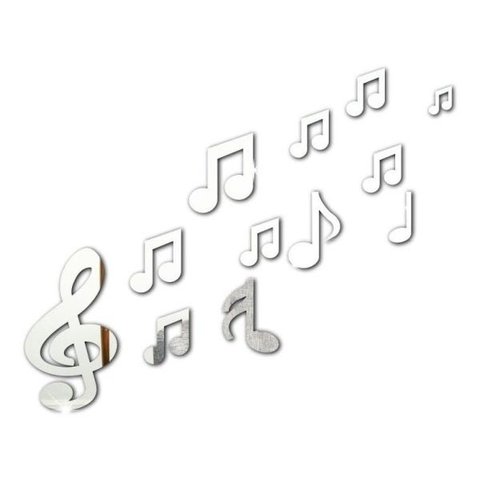 Kit com 12 Acrílico Espelhado Musica Cifras Notas Musicais