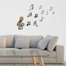 Kit com 12 Acrílico Espelhado Musica Cifras Notas Musicais - 2