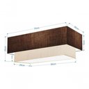 Ver imagem 4 de Plafon Duplo Retangular Vivare Md-3044 Cúpula em Tecido Bivolt Café-linho-bege 127/220v