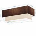 Ver imagem 2 de Plafon Duplo Retangular Vivare Md-3044 Cúpula em Tecido Bivolt Café-linho-bege 127/220v