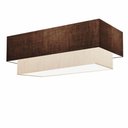 Ver imagem 1 de Plafon Duplo Retangular Vivare Md-3044 Cúpula em Tecido Bivolt Café-linho-bege 127/220v