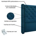 Ver imagem 4 de Cabeceira Cama Box Casal 140cm e Recamier Vicenza Veludo S04 - D'Rossi Azul Marinho