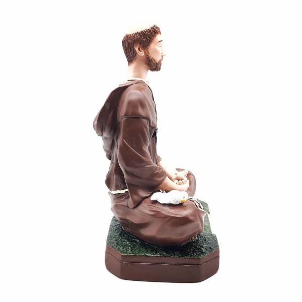 Imagem de São Francisco Meditando Gesso 30 cm - 3