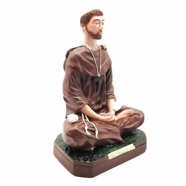 Imagem de São Francisco Meditando Gesso 30 cm - 2