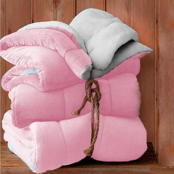 Coberdrom Flannel Sherpa Queen 245x220 Rose Naturalle Sultan - 4