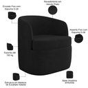 Ver imagem 4 de Poltrona Decorativa Giratória para Sala de Estar Siena K01 Veludo Preto - Lyam Decor