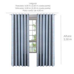 Cortina para Sala Estampada Com Ilhos 4,00 x 2,50 m Belem Sultan - 3 Cortina para Sala Estampada Com Ilhos 4,00 x 2,50 m Belem Sultan - 3