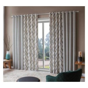 Cortina para Sala Estampada Quenia 4,00 x 2,50 m Fendi Sultan