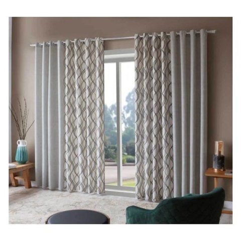 Cortina para Sala Estampada Quenia 4,00 x 2,50 m Fendi Sultan