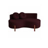 Sofá Decorativo Curvo Orgânico Living Suede Bordo - Montanaris Decor - 1