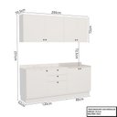Ver imagem 3 de Cozinha Compacta Modulada 7 Portas 3 Gavetas 100% MDF 1 Tampo Sevilha Branco/Artico