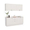 Ver imagem 2 de Cozinha Compacta Modulada 7 Portas 3 Gavetas 100% MDF 1 Tampo Sevilha Branco/Artico