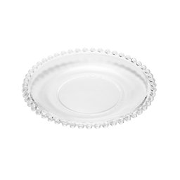 Cj 4 Pratos Rasos P/sobremesa Cristal Pearl Bolinha Transparente 20cm Wolff - 3