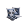 Kit 5 Peças Peseira Casal Padrão e Queen com Almofadas Cheias Dupla Face Grécia Jacquard Cor Azul - 6