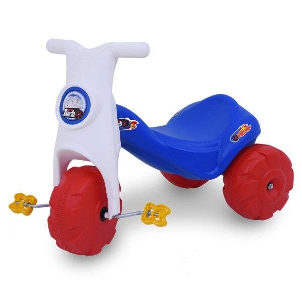 Triciclo Passeio Motoca Infantil Super Turbo Azul + 4 Anos Tico