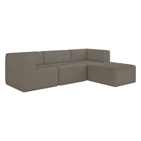 Sofá Modulado 4 Lugares 231cm Espuma D33 Multimóveis CR45360 Bege Escuro