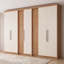 Ver imagem 1 de Guarda-Roupa Casal 7 Portas 8 Gavetas Freijó/Areia Off White 233 x 270cm Yescasa Absolut New