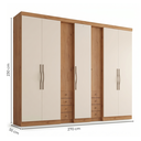 Ver imagem 3 de Guarda-Roupa Casal 7 Portas 8 Gavetas Freijó/Areia Off White 233 x 270cm Yescasa Absolut New