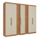 Ver imagem 2 de Guarda-Roupa Casal 7 Portas 8 Gavetas 270x55x230cm Absolut New Off White Freijó/Areia