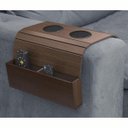 Ver imagem 2 de Kit 2 Bandejas para Sofá Porta Copos com Porta Controle Caixote Tabaco