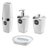 Kit Higiene Banheiro 4 Peças Porta Escova Sabonete Líquido Porta Algodão E Saboneteira Premium - 2