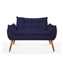 Ver imagem 1 de Namoradeira Decorativa Opala em Suede 2 Lugares com Pés em Madeira Balaqui Decor