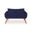Ver imagem 2 de Namoradeira Decorativa Opala em Suede 2 Lugares com Pés em Madeira Balaqui Decor