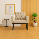 Ver imagem 1 de Poltrona Decorativa para Escritório e Consultório Base Metal Bege