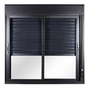 Ver imagem 1 de Janela com 2 Folhas de Correr e Persiana Integrada 1,00x1,00 Aluminio Preto