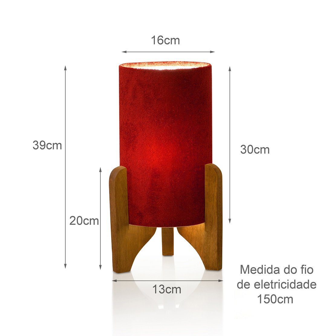 Abajur Luminária De Mesa Decoração Luxo:Vinho - 3