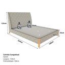 Ver imagem 3 de Cama com Cabeceira Queen sob Medida e 2 Mesas 100% Mdf Cor:linho Lincoln Amêndoa com Grigio