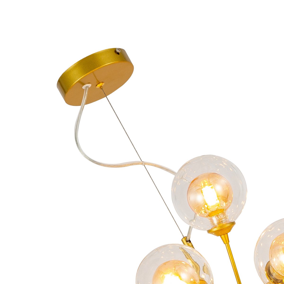 Lustre Pendente Dourado 70cm 36 Cúpulas Soquete G9 Bivolt - 4