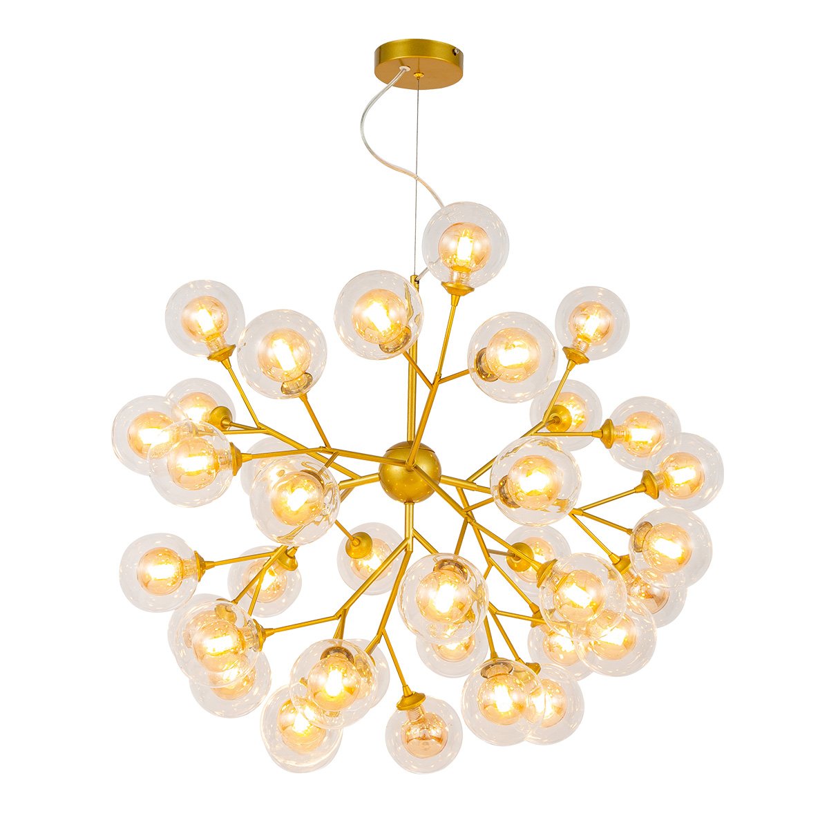 Lustre Pendente Dourado 70cm 36 Cúpulas Soquete G9 Bivolt - 3