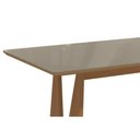 Ver imagem 5 de Mesa p/ Cozinha Mila Premium Madeira Maciça c/ Tampo Madeirado c/ Vidro 160x90cm Carvalho/Off White