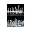 Ver imagem 3 de Jogo de Xadrez Tabuleiro Vidro Transparente 25x25 cm