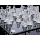 Ver imagem 1 de Jogo de Xadrez Tabuleiro Vidro Transparente 25x25 cm