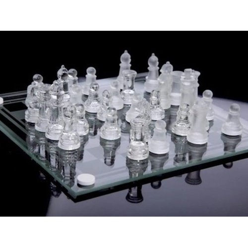 Plexiglass Tabuleiro de Xadrez Moderno Branco ou Preto