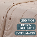 Ver imagem 3 de Colcha Queen Size Brianna 200 Fios Bordado Super Luxuoso Botao:caqui