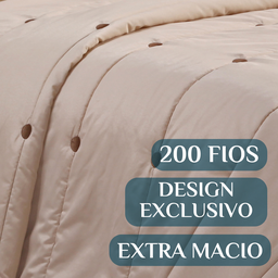 Colcha Queen Size Brianna 200 Fios Bordado Super Luxuoso Botao:caqui - 3