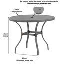 Ver imagem 3 de Mesa com Tampo Ripado de 120 Cm em Alumínio Trama Original
