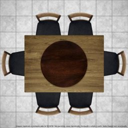 Prato Giratório Centro De Mesa Madeira Castanho 80cm - 5