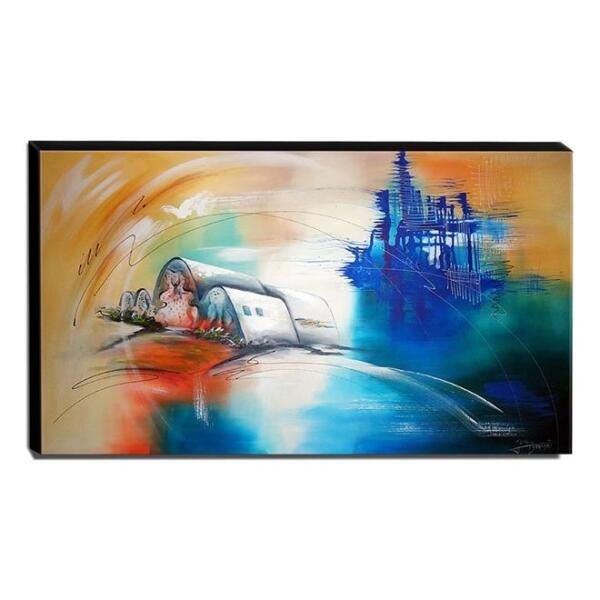 Quadro de Pintura Paisagem Belo Horizonte 60x110cm - 0426 - 1